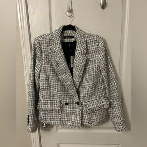 White House Black Market Petite Cropped Tweed Jacket. NWT size 14